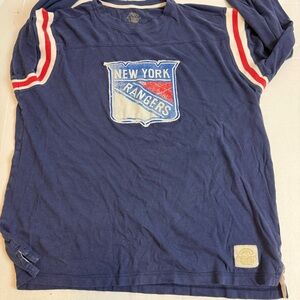 New York Rangers Hockey Jersey Blue Red & White XXL 100% Cotton Good Condition